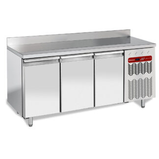 Wall freezing table, ventilated, 3 doors GN 1/1, 405 liters