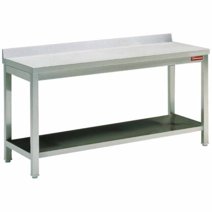 Work table with  undershelf + rear edge