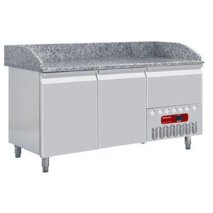Refrigerated table 2 doors 600x400, 1 neutral drawers (4x trays 600x400)