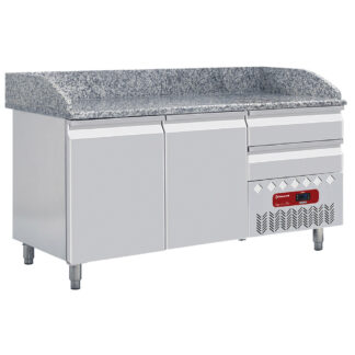 Refrigerated table 2 doors 600x400, 2 neutral drawers (4x trays 600x400)