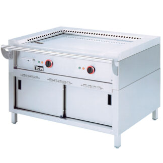 Electric "Teppanyaki" plate, 2 areas (2x 5,85 kW), on cupboard