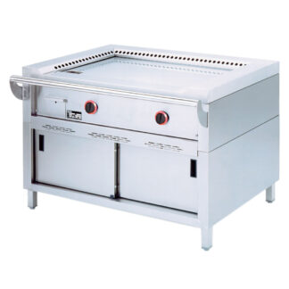 Gas "Teppanyaki" plate, 2 areas (2x 7 kW), on cupboard