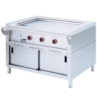 Gas "Teppanyaki" plate, 3 areas (3x 7 kW), on cupboard