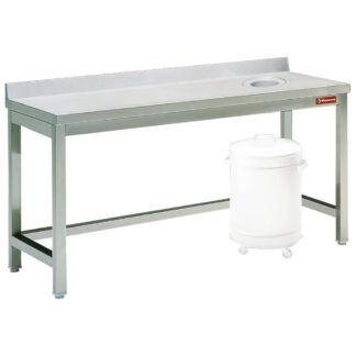 Cleaning and sorting table, waste op., edge