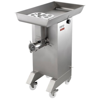 Stainless steel meat mincer NÂ° 32, Ã˜ 4.5 mm, 700 kg/h, with wheels