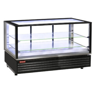 Heated display case EN or GN, ventilated, 2 levels, BLACK