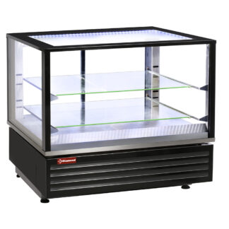 Heated display case EN or GN, ventilated, 2 levels, BLACK