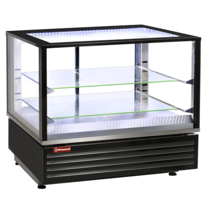 Heated display case EN or GN, ventilated, 2 levels, BLACK