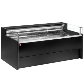Refrigerated display counter with glass Self-service, ventilated, with reserve - BLACK