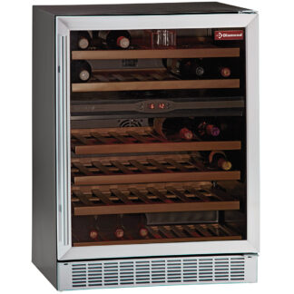 Glazed wine cellar, ventilated, 160 Lt., 2 TÂ°, BLACK