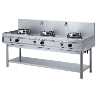 Gas wok stove, 3 fires (13 kW)