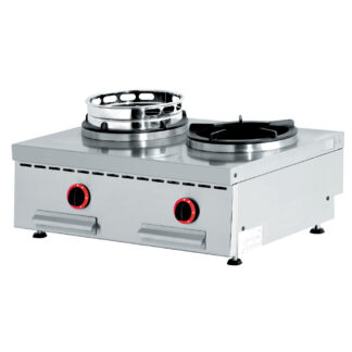 Gas fire wok for table, 2 fires (2x 13 kW)