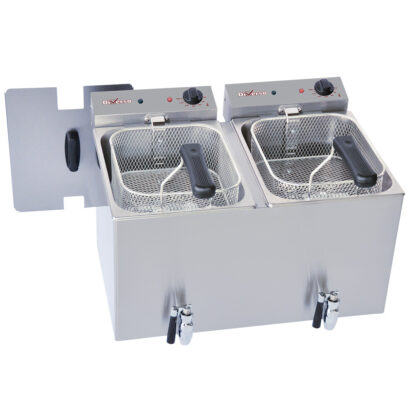 Electric table top fryer 2x 8 liters + tap