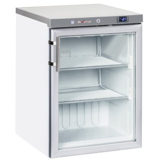 Static freezer, glass door, 200 liters - White