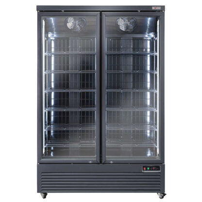 Vertical freezer showcase, 1084 liters - BLACK
