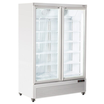 Vertical freezer showcase, 1084 liters - WHITE