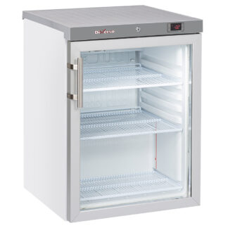 Ventilated refrigerator, glass door, 200 liters - white