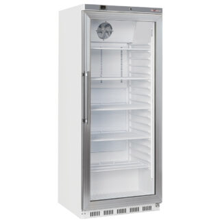 Ventilated refrigerator GN 2/1, glass door, 600 liters - white