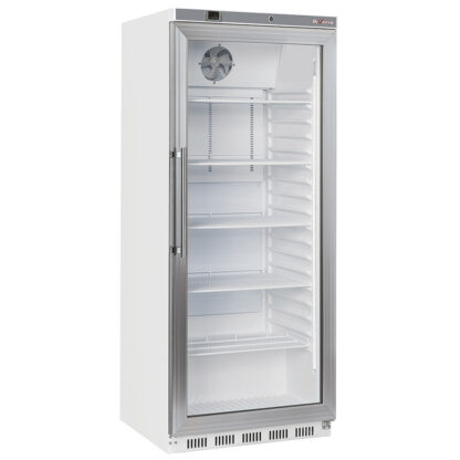 Ventilated refrigerator GN 2/1, glass door, 600 liters - white