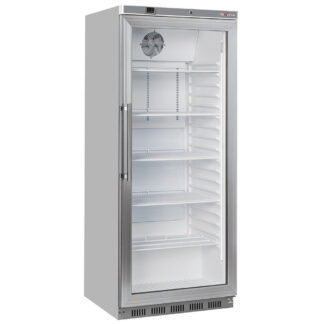 Ventilated refrigerator GN 2/1, glass door, 600 liters. stainless steel