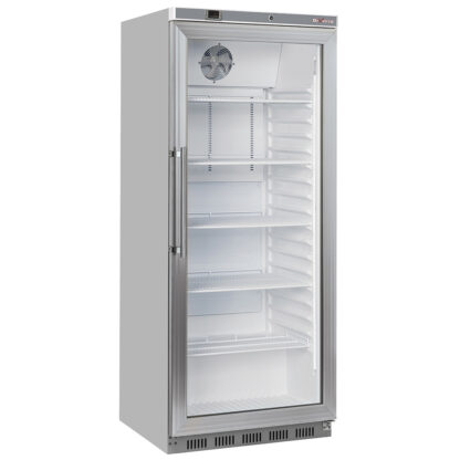 Ventilated refrigerator GN 2/1, glass door, 600 liters. stainless steel