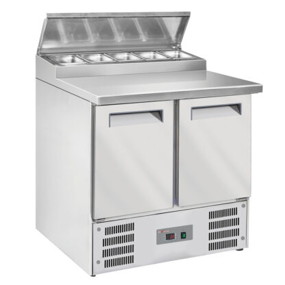 Refrigerated table, 2 doors GN 1/1, + refrigerated structure 5x GN1/6-150 mm