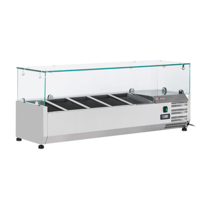 Refrigerated structure 5x GN 1/4 - 150 mm, with sneezeguard