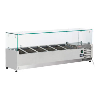 Refrigerated structure 6x GN1/4 - 150 mm, with sneezeguard