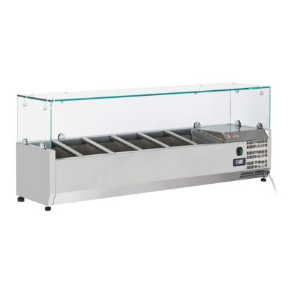 Refrigerated structure 6x GN1/4 - 150 mm, with sneezeguard