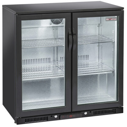 Ventilated "back bar" bottle cooler, 2 swing glass doors