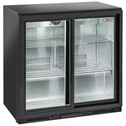 Ventilated "back bar" bottle cooler, 2 sliding glass doors