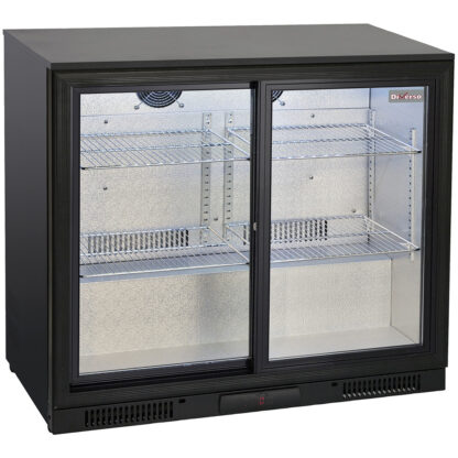 Ventilated bottle cooler, 2 sliding glass doors