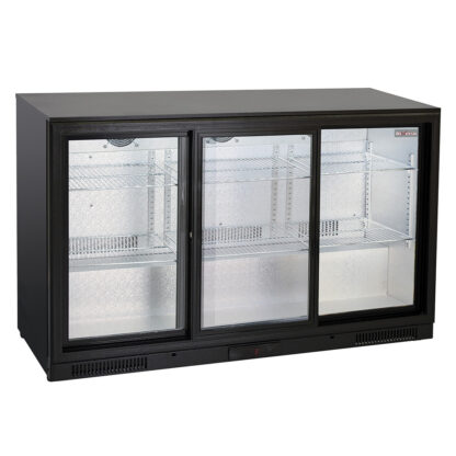 Ventilated bottle cooler, 3 sliding glass doors
