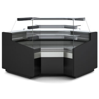 Closed angle 90Â°, ventilated, low glass, 3 sides - BLACK