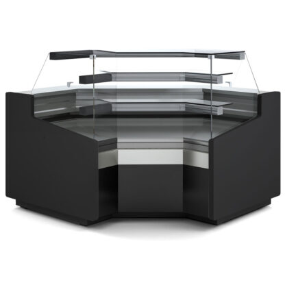 Closed angle 90Â°, ventilated, low glass, 3 sides - BLACK