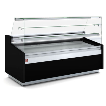 Neutral counter display, pastry glass, with neutral storage - BLACK