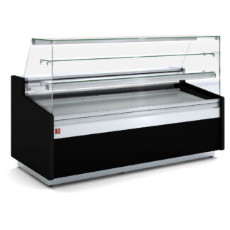 Neutral counter display, pastry glass, with neutral storage - BLACK