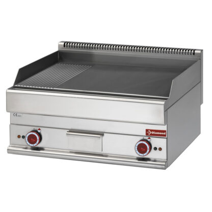 Elec. cooking plate 2/3 flat and 1/3 ribbed -top- "Alpha 650"