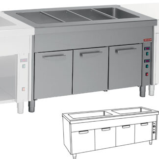Bain Marie on hot cupboard 2x 3 GN 1/1