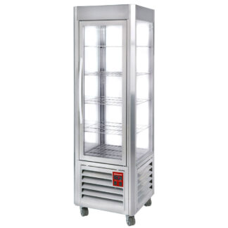 Panoramic display, 5 shelves, 360 LT, Stainless steel.