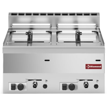 Gas fryer, 2 basins 8 liters -Top-