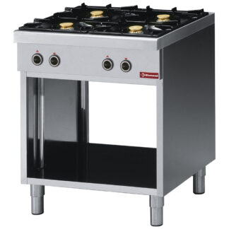 Range 4 burners, on open cupboard