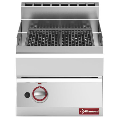 Gas steam grill, with cast iron cooking grid -Top-