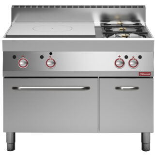 Gas range with cooking hob, 2 burners, gas oven, neutral cupboard