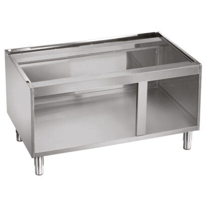 Open base on removable feet in stainless steel