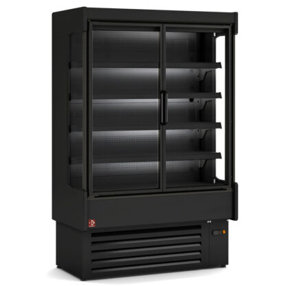 Ventilated refrigerated wall element, with unit, 3 swing doors