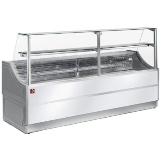 Refrigerated display counter straight panel 90Â°, without storage space