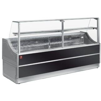 Refrigerated glass display straight panel 90Â°, without storeroom