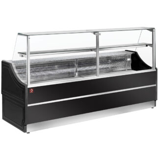 Refrigerated glass display straight panel 90Â°, without storeroom