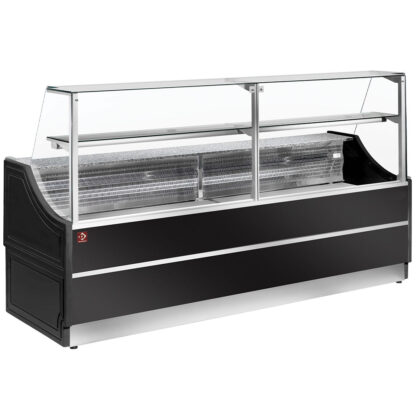 Refrigerated glass display straight panel 90Â°, without storeroom